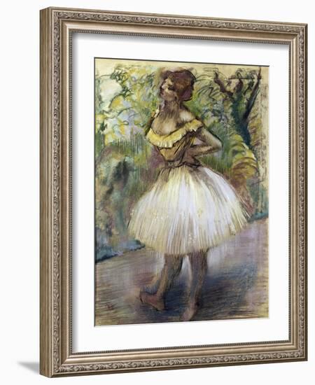 Dancer in Yellow-Edgar Degas-Framed Giclee Print