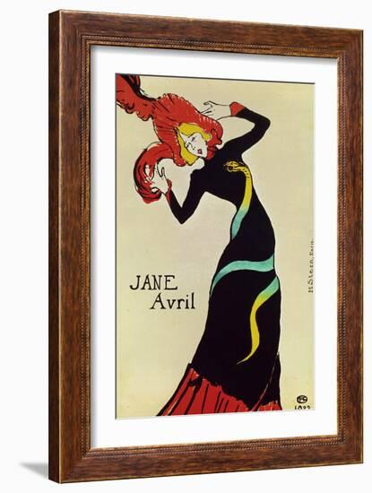 Dancer Jane Avril, Poster-Henri de Toulouse-Lautrec-Framed Giclee Print