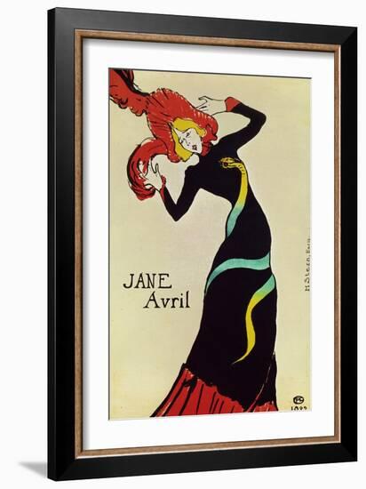 Dancer Jane Avril, Poster-Henri de Toulouse-Lautrec-Framed Giclee Print