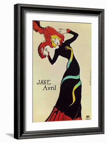 Dancer Jane Avril, Poster-Henri de Toulouse-Lautrec-Framed Giclee Print