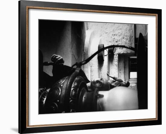 Dancer Jose Limon at Home with Wife Pauline Lawrence-Gjon Mili-Framed Premium Photographic Print