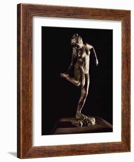 Dancer Looking at Her Right Foot, Bronze-Edgar Degas-Framed Giclee Print