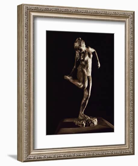 Dancer Looking at Her Right Foot, Bronze-Edgar Degas-Framed Giclee Print