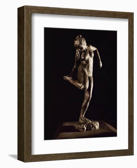Dancer Looking at Her Right Foot, Bronze-Edgar Degas-Framed Giclee Print