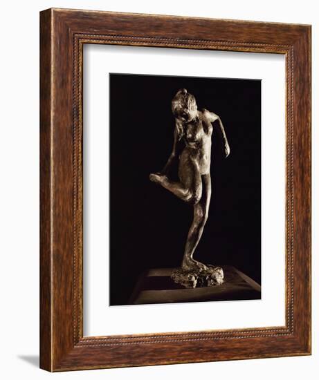 Dancer Looking at Her Right Foot, Bronze-Edgar Degas-Framed Giclee Print