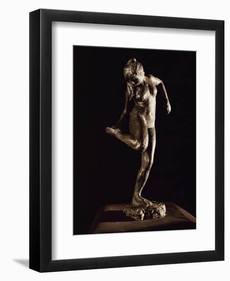 Dancer Looking at Her Right Foot, Bronze-Edgar Degas-Framed Giclee Print