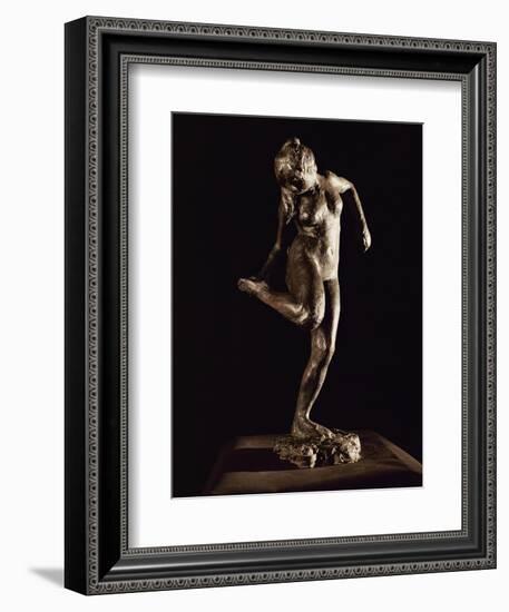 Dancer Looking at Her Right Foot, Bronze-Edgar Degas-Framed Giclee Print