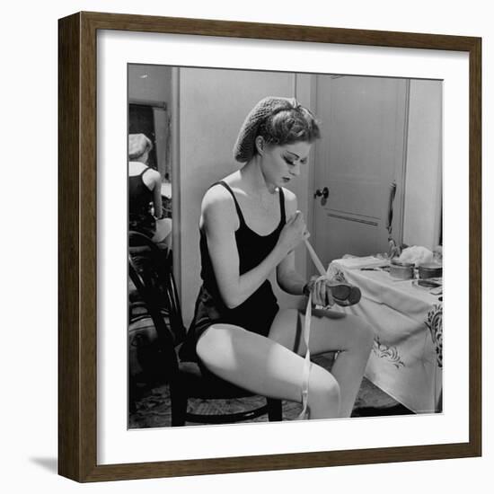 Dancer Moira Shearer, Who Plays Cinderella in a Ballet, Preparing to Go on Stage-William Sumits-Framed Premium Photographic Print