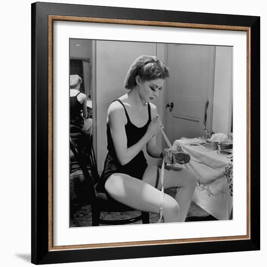 Dancer Moira Shearer, Who Plays Cinderella in a Ballet, Preparing to Go on Stage-William Sumits-Framed Premium Photographic Print