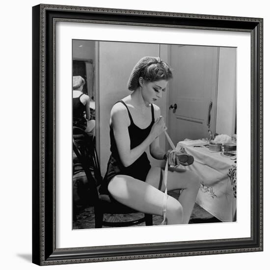 Dancer Moira Shearer, Who Plays Cinderella in a Ballet, Preparing to Go on Stage-William Sumits-Framed Premium Photographic Print