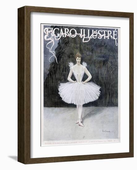Dancer of the Opera - Drawing by Jean Beraud (1849 - 1935), “Figaro Illustré””, 1895.-Jean Beraud-Framed Giclee Print