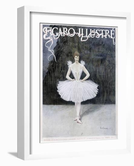 Dancer of the Opera - Drawing by Jean Beraud (1849 - 1935), “Figaro Illustré””, 1895.-Jean Beraud-Framed Giclee Print