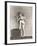 Dancer Posing with Her Leg Up on Large Wooden Block-null-Framed Photo