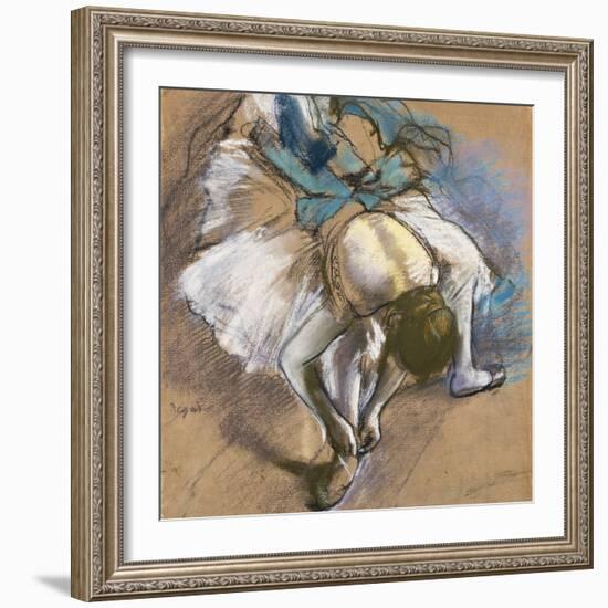 Dancer Putting on her Shoes-Edgar Degas-Framed Giclee Print