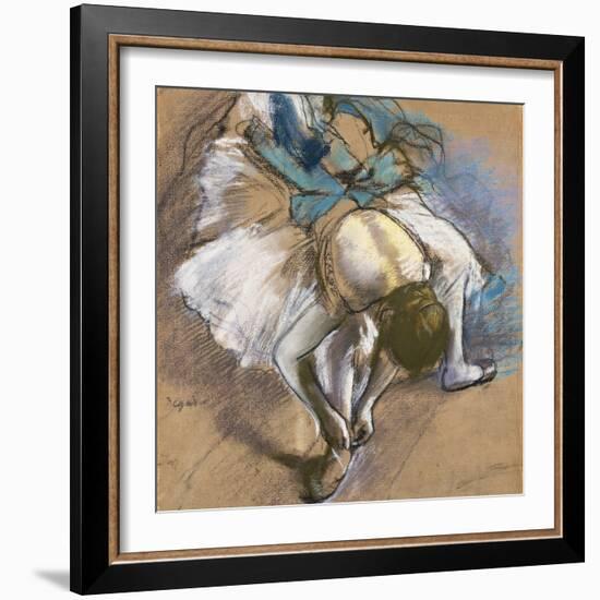 Dancer Putting on her Shoes-Edgar Degas-Framed Giclee Print