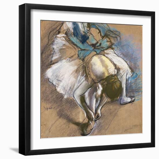 Dancer Putting on her Shoes-Edgar Degas-Framed Giclee Print