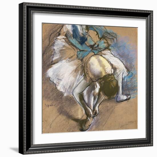 Dancer Putting on her Shoes-Edgar Degas-Framed Giclee Print