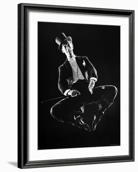 Dancer Ray Bolger Doing a Tap Dance Routine-Gjon Mili-Framed Premium Photographic Print