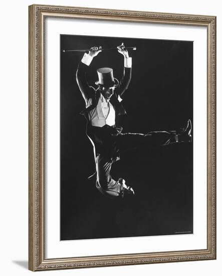 Dancer Ray Bolger Doing a Tap Dance Routine-Gjon Mili-Framed Premium Photographic Print