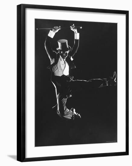 Dancer Ray Bolger Doing a Tap Dance Routine-Gjon Mili-Framed Premium Photographic Print
