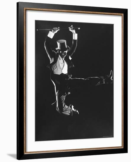 Dancer Ray Bolger Doing a Tap Dance Routine-Gjon Mili-Framed Premium Photographic Print