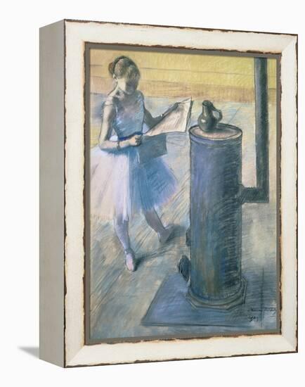 Dancer Reading the Newspaper, C. 1880-Edgar Degas-Framed Premier Image Canvas