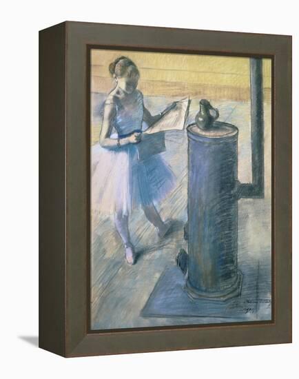 Dancer Reading the Newspaper, C. 1880-Edgar Degas-Framed Premier Image Canvas