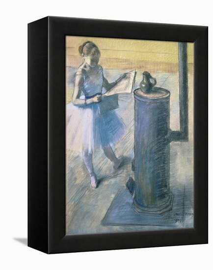 Dancer Reading the Newspaper, C. 1880-Edgar Degas-Framed Premier Image Canvas