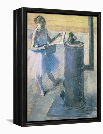 Dancer Reading the Newspaper, C. 1880-Edgar Degas-Framed Premier Image Canvas