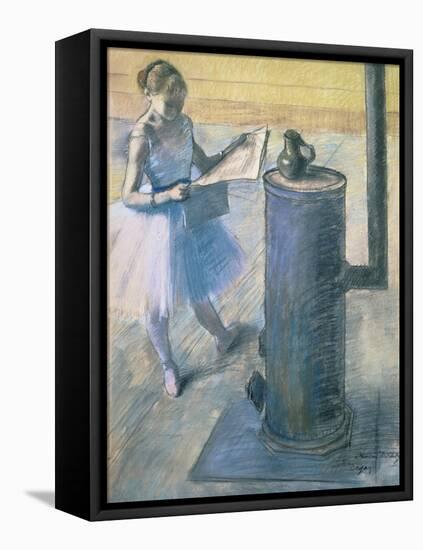 Dancer Reading the Newspaper, C. 1880-Edgar Degas-Framed Premier Image Canvas