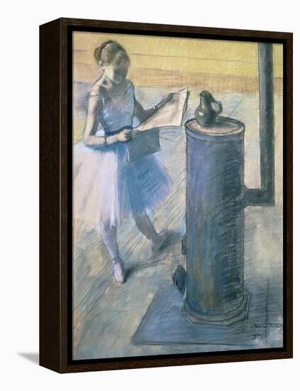 Dancer Reading the Newspaper, C. 1880-Edgar Degas-Framed Premier Image Canvas