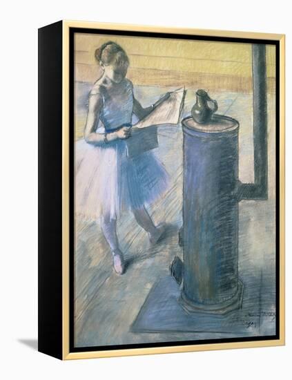 Dancer Reading the Newspaper, C. 1880-Edgar Degas-Framed Premier Image Canvas