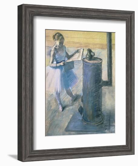 Dancer Reading the Newspaper, C. 1880-Edgar Degas-Framed Giclee Print