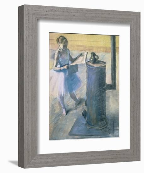 Dancer Reading the Newspaper, C. 1880-Edgar Degas-Framed Giclee Print