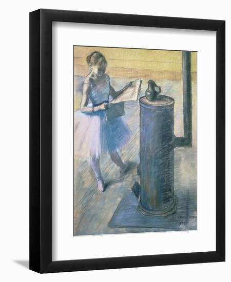 Dancer Reading the Newspaper, C. 1880-Edgar Degas-Framed Giclee Print