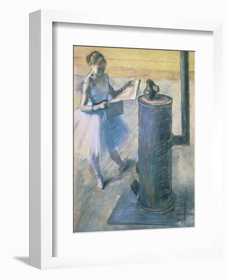 Dancer Reading the Newspaper, C. 1880-Edgar Degas-Framed Giclee Print