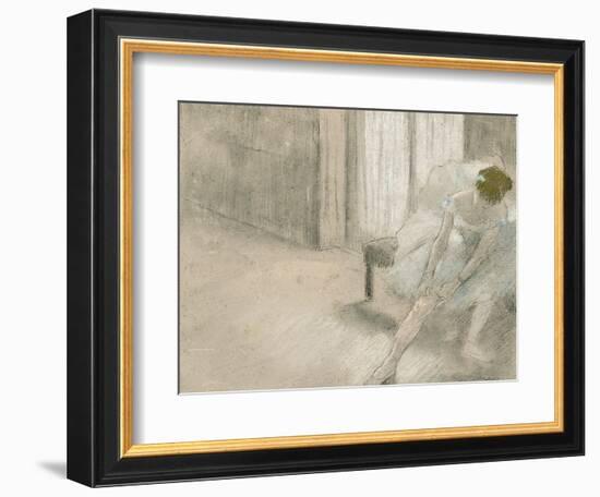 Dancer Seated, Readjusting Her Stocking, Danseuse Tirant Son Maillot (La Precaution), C. 1882-1885-Edgar Degas-Framed Giclee Print