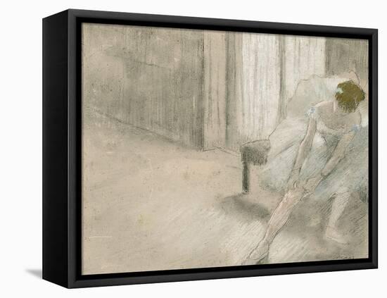 Dancer Seated, Readjusting Her Stocking, Danseuse Tirant Son Maillot (La Precaution), C. 1882-1885-Edgar Degas-Framed Premier Image Canvas