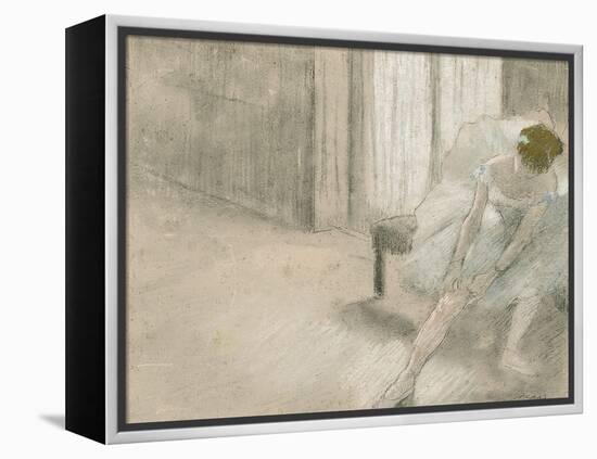 Dancer Seated, Readjusting Her Stocking, Danseuse Tirant Son Maillot (La Precaution), C. 1882-1885-Edgar Degas-Framed Premier Image Canvas