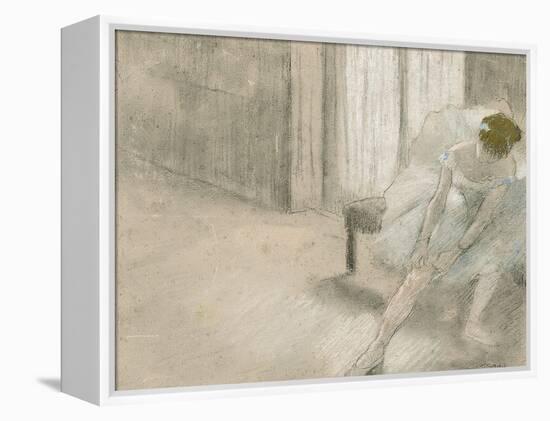 Dancer Seated, Readjusting Her Stocking, Danseuse Tirant Son Maillot (La Precaution), C. 1882-1885-Edgar Degas-Framed Premier Image Canvas
