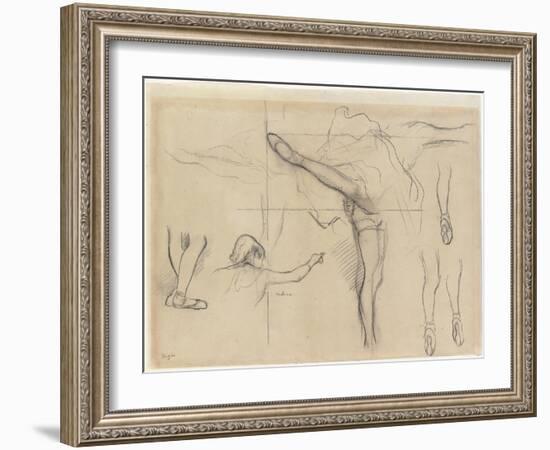 Dancer - Six Sketches-Edgar Degas-Framed Giclee Print