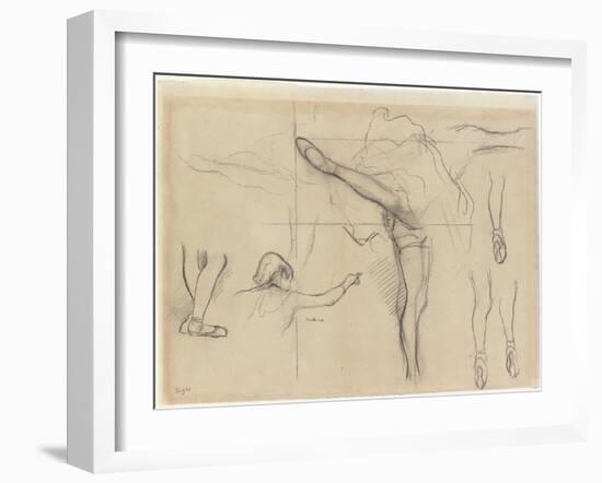 Dancer - Six Sketches-Edgar Degas-Framed Giclee Print