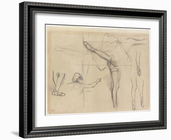 Dancer - Six Sketches-Edgar Degas-Framed Giclee Print