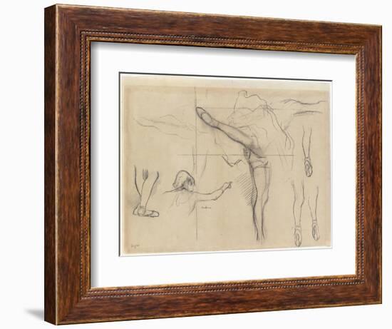 Dancer - Six Sketches-Edgar Degas-Framed Giclee Print