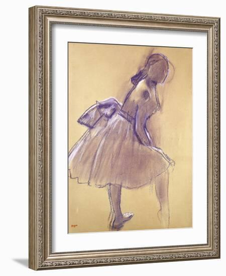 Dancer Standing, in Profile; Danseuse Debout, De Profil, C.1880-Edgar Degas-Framed Giclee Print