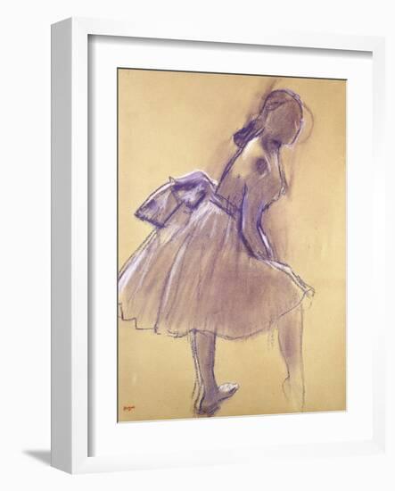 Dancer Standing, in Profile; Danseuse Debout, De Profil, C.1880-Edgar Degas-Framed Giclee Print