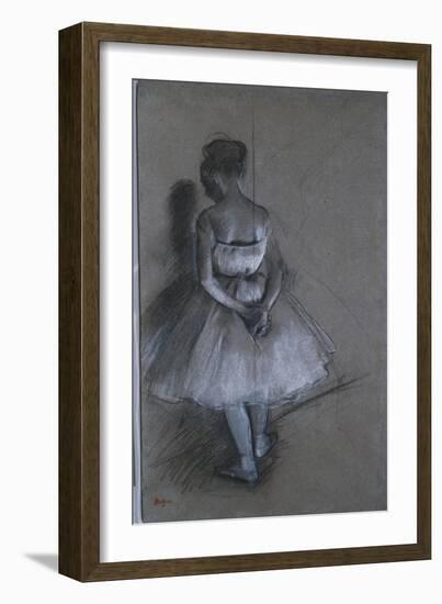 Dancer Standing with Hands Crossed Behind Her Back, 1874-Edgar Degas-Framed Giclee Print