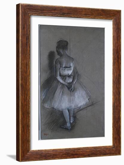 Dancer Standing with Hands Crossed Behind Her Back, 1874-Edgar Degas-Framed Giclee Print