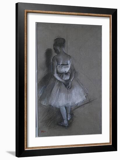 Dancer Standing with Hands Crossed Behind Her Back, 1874-Edgar Degas-Framed Giclee Print