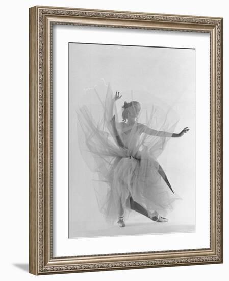 Dancer Tanaquil Leclercq Performing La Valse at Gjon Mili's Studio-Gjon Mili-Framed Premium Photographic Print